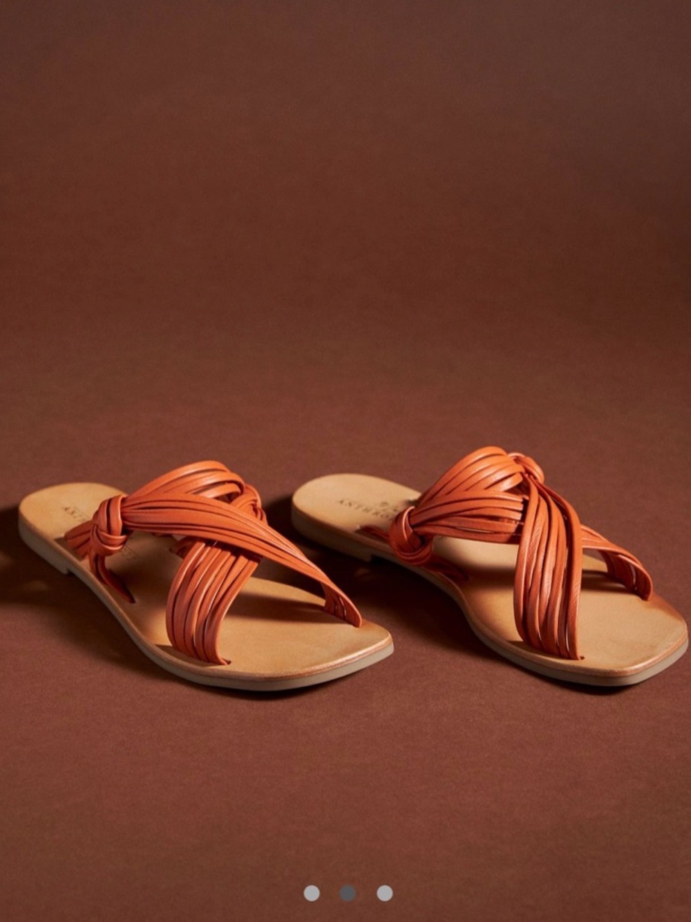 Anthropologie Strappy Orange Sandals